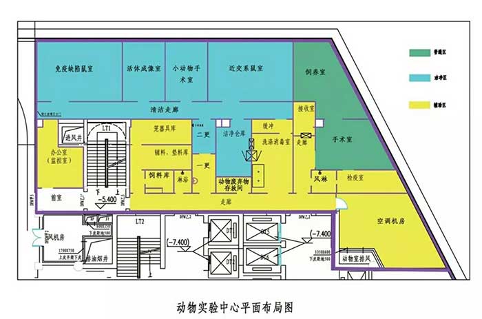 動物實驗中心平面布局圖